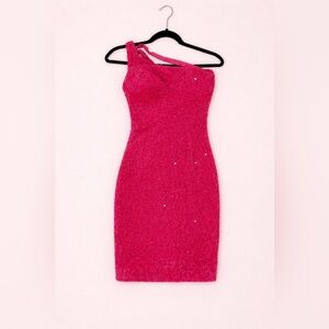 Chic Fuchsia One-Shoulder Dress